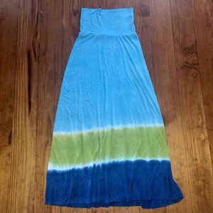 Lucky Brand Green Blue Tie-Dye Coverup Dress M/L